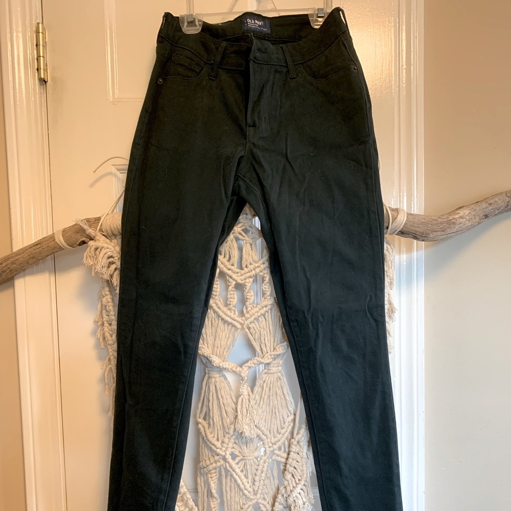 Dark Green Old Navy Rockstar Skinny Jeans Midrise with Stretch